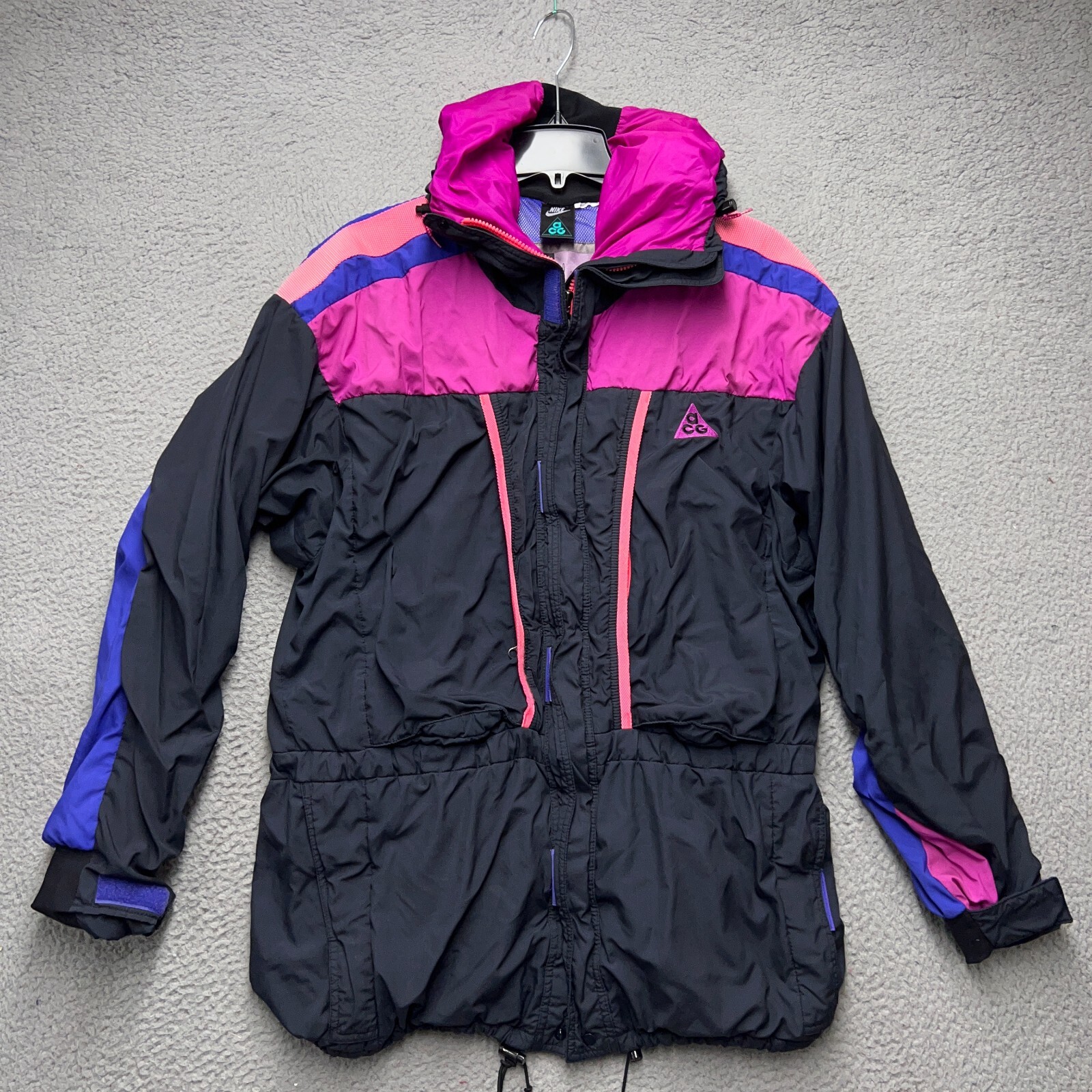 Nike ACG Jacket Womens Large Black Purple Full Zip Hooded
