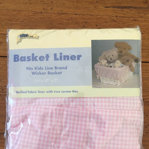 KidsLine Kids Line Pink & White Gingham Basket Liner Nursery