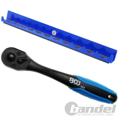 BGS KNARRE RATSCHE HEBELUMSCHALTKNARRE 10mm 3/8" ZOLL + HALTESCHIENE MAGNETISCH