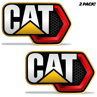 2pc Set | Decals for Caterpillar CAT Logo | Graphic Vinyl Stickers - 3'' x 2''