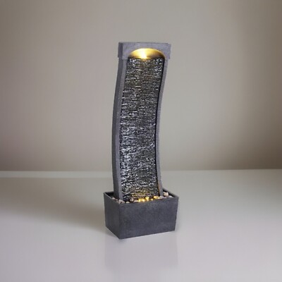  Teamson Home 38.58'' Curved Waterfall Fountain with LED BNWT 
