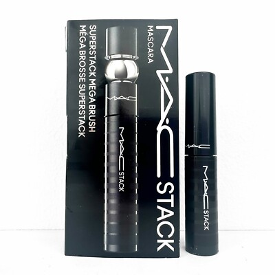 MAC Stack Mascara Superstack Mega Brush Black Mascara .1 oz./ 3 ml NEW Mini Size