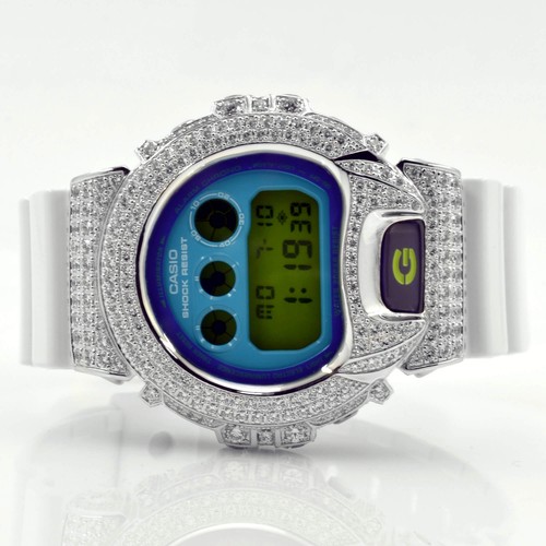 Pre-owned Casio Dw6900cs G-shock Iced Out Modified Watch