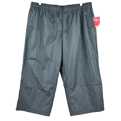Danskin Now Women's Greystone Loose Fit Woven Track Capri Pants XL (16-18) NWT