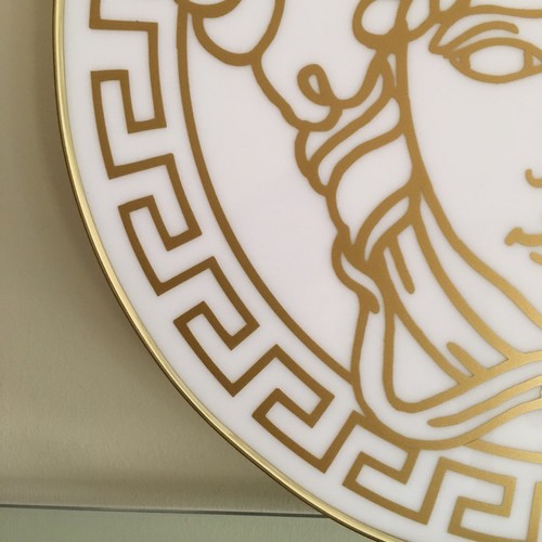 CUSTOM MADE VERSACE MEDUSA SIGNATURE GOLD WHITE COMBINATION STORE DISPLAY SIGN