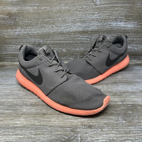 Nike Roshe One Soft Gray Crimson Orange Running Shoes 511881 Nike Roshe One Soft Gray Crimson Orange Running Shoes 511881