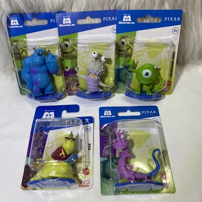 Disney Mini Figurines Lot Of 5 Monsters Inc. Sulley, Boo, Mike, Randall and Roz