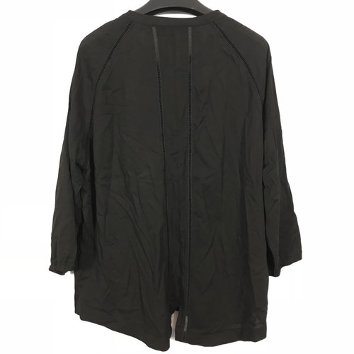 ORB Women's Black Rayon V-neck Button Front Blouse Top Size XL