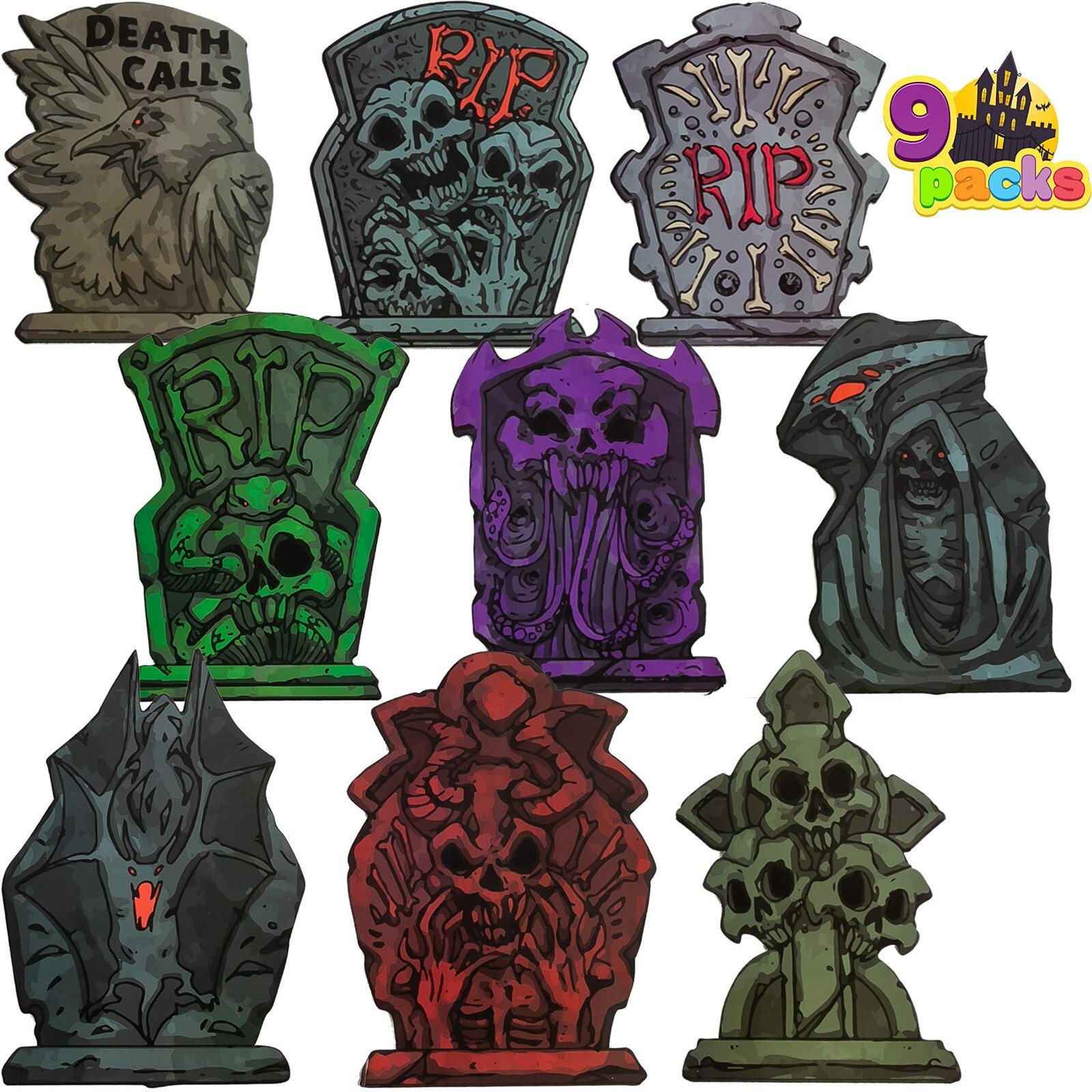 JOYIN Halloween Tombstone Yard Decorations(Pack of 9), 17