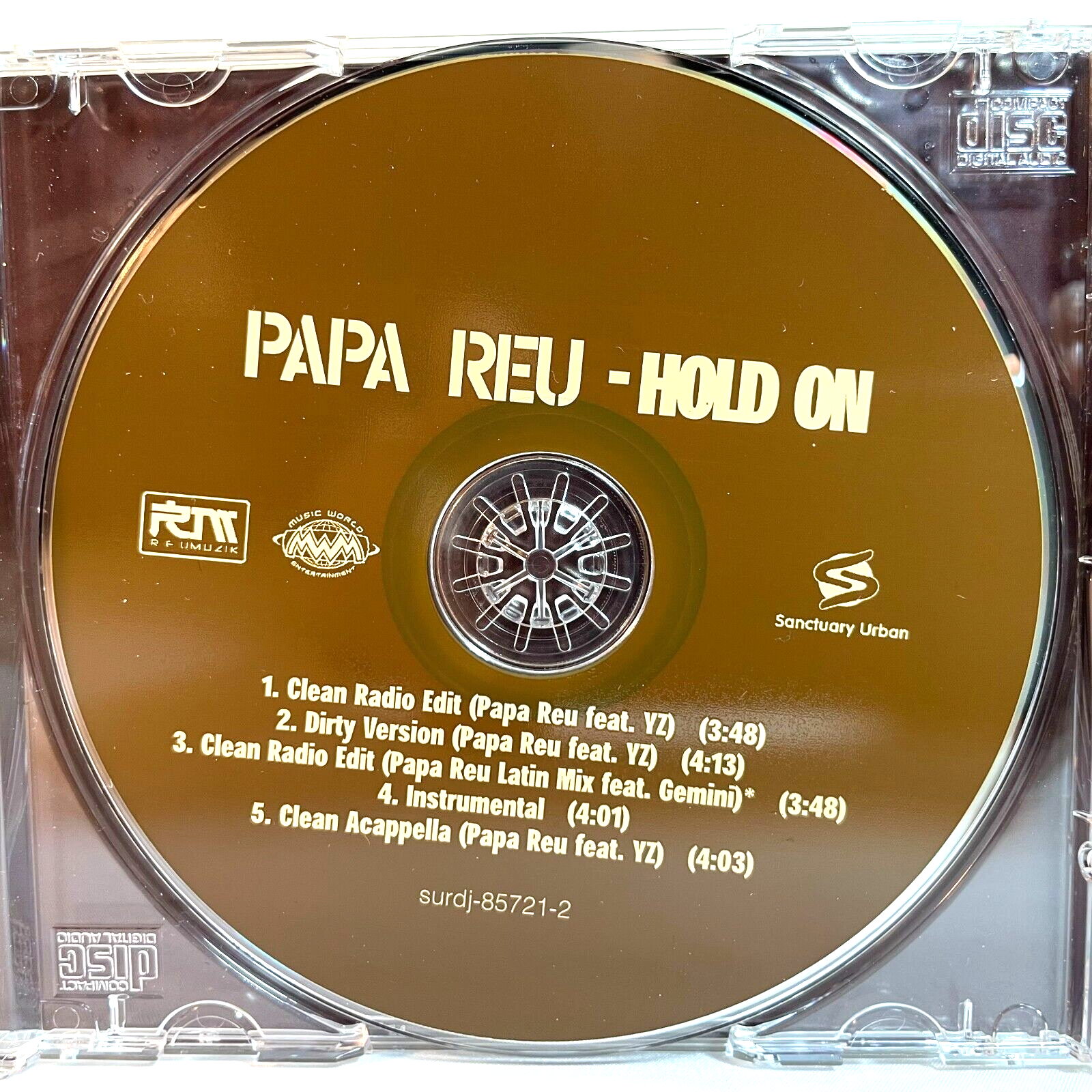 PAPA REU: HOLD ON (CD) Promo Single - Hip-Hop, Rap, Gangsta Rap