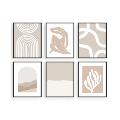 Matisse Prints By Haus ans Hues - Minimalist Art Neutral Wall Art (8x10) (11x14)