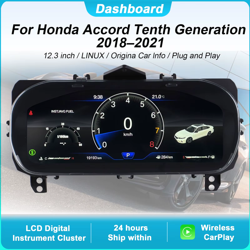 Digital Instrument Cluster For Honda Accord Tenth Generation 2018–2021 Speedomet
