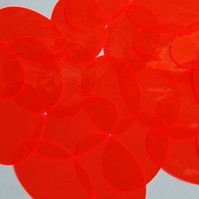 Oval Vinyl Shape 2'' Red Go Go Fluorescent Edge Glow