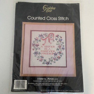Golden Bee Counted Cross Stitch Kit A Sister Is A Forever Friend 60209 From 1985