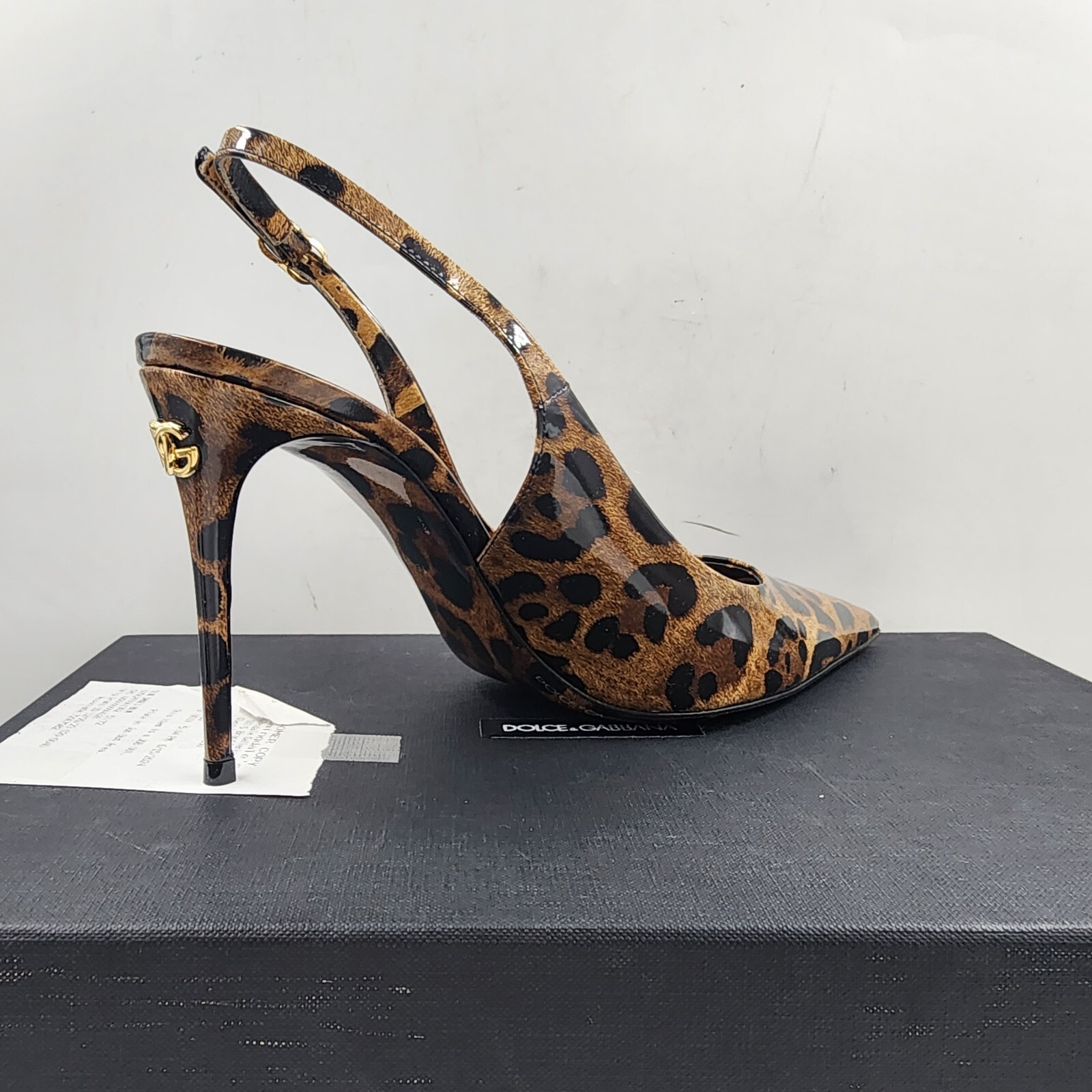 Pre-owned Dolce & Gabbana Leopard Print Slingback Pumps Women's 39/9us Brown Buckled