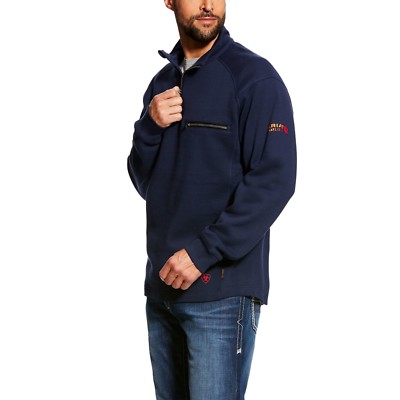 Ariat  Men's FR Rev 1/4 Zip Top Navy Pullover Sweatshirt 10022333