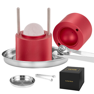VEVOR Ice Ball Press Ice Ball Maker 2.4''/60 mm Ice Press Kit for Whiskey Red