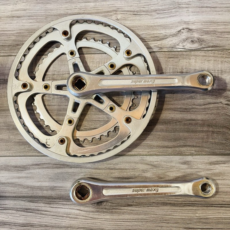 Vintage Sugino Super Maxy Crankset 52 / 39 170 Square Taper