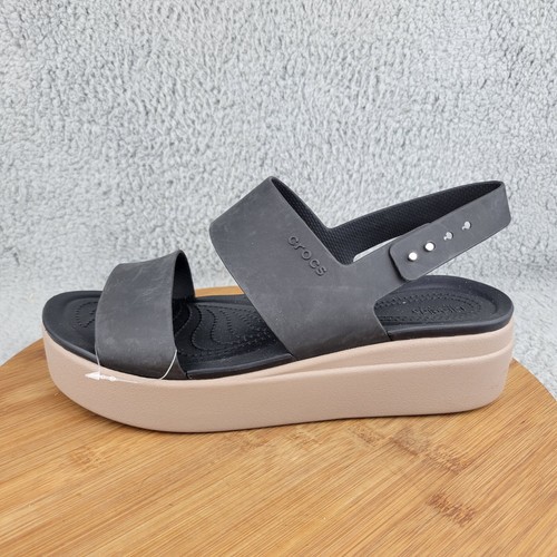NWOT Crocs Brooklyn Low Wedge Women's Casual Sandal Black