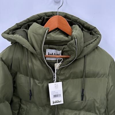 Pre-owned Jakke Evereve Poppy Recyled Puffer Coat Jacket In Olive Green // Xs