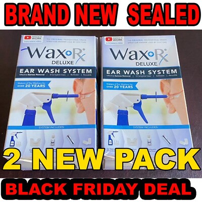 Wax + Rx Deluxe Ear Wash System Ear Wax Removal 3 Complete 2PK SEALED NEW