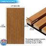 Taaizau 3D Slat Acoustic Wall Panels with Wood Finish Accent, 2 Pack Sound Absorbing Paneling for Studio, Office, Living Room, Bedroom Interior Decor (Natural Walnut, 48''L x 24''W)