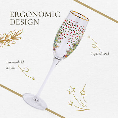 Spode Christmas Tree Polka Dot Champagne Flutes - Set of 4