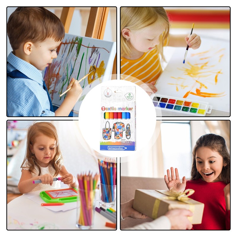 Fabric Markers Permanent For Clothes 8 Bright Colors Markers For Clothes