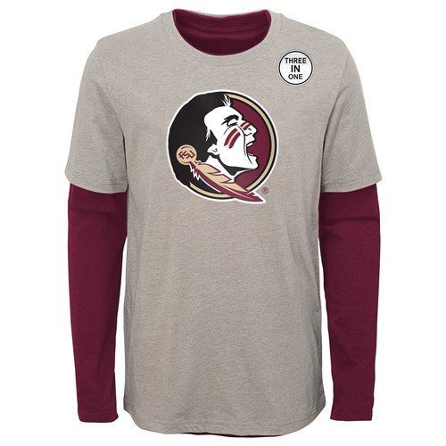 Outerstuff Florida State Seminoles NCAA Kids (4-7) комбинированная футболка 3 в 1, гранатовый/серый
