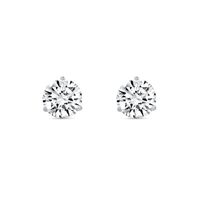 Pre-owned Shine Brite With A Diamond 2.75 Ct Round Cut Earrings Studs Solid Real 14k White Gold Push Back Martini In White/colorless