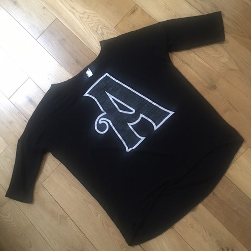 H & M Divided Grunge Indie Oversize Black Top