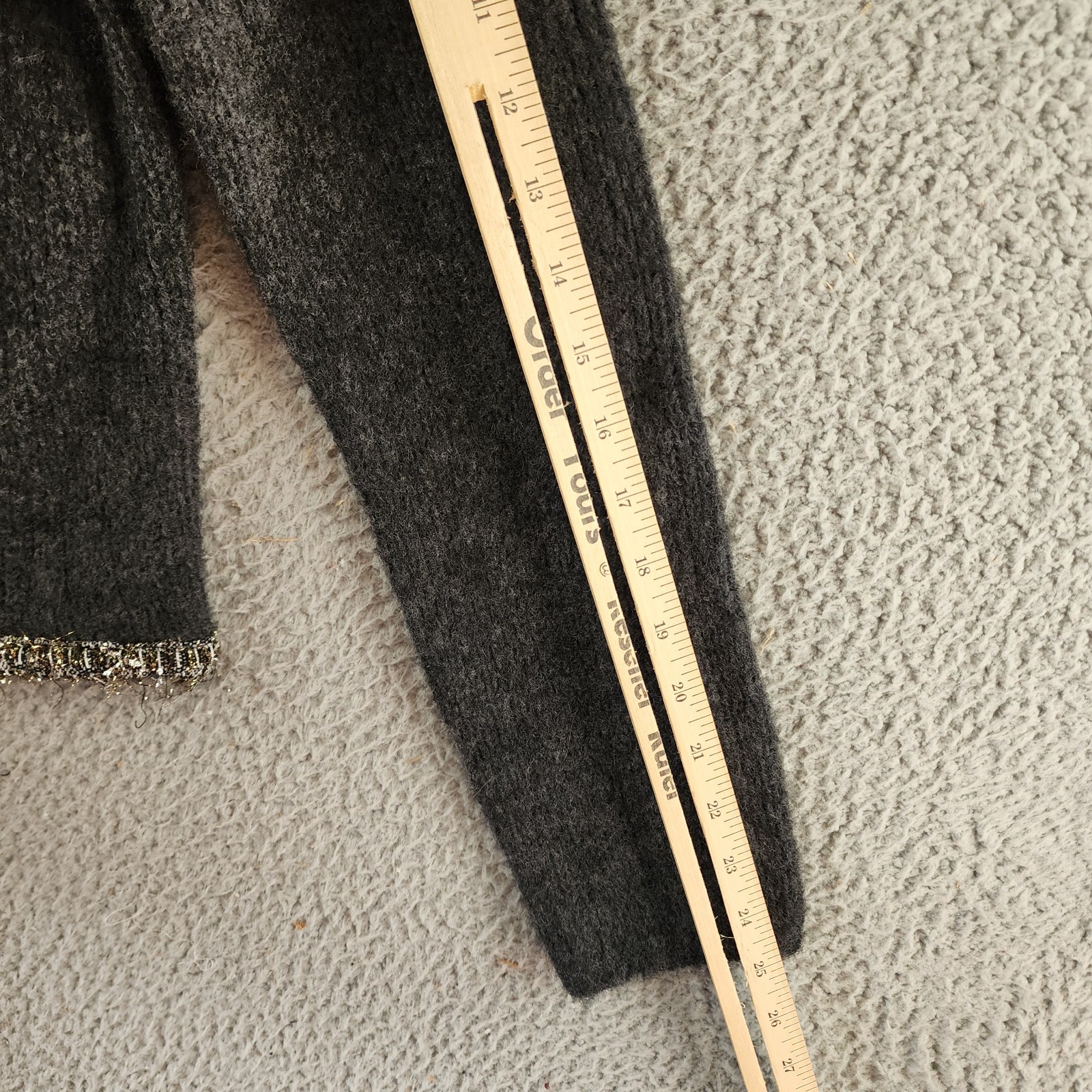 Rag & Bone Davies Wool Blend Cardigan Women's S Charcoal Contrast Trim L/S - Picture 10 of 14