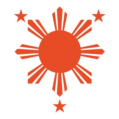 PHILIPPINE SUN AND THREE STARS of the Filipino Flag | Decal Vinyl Sticker