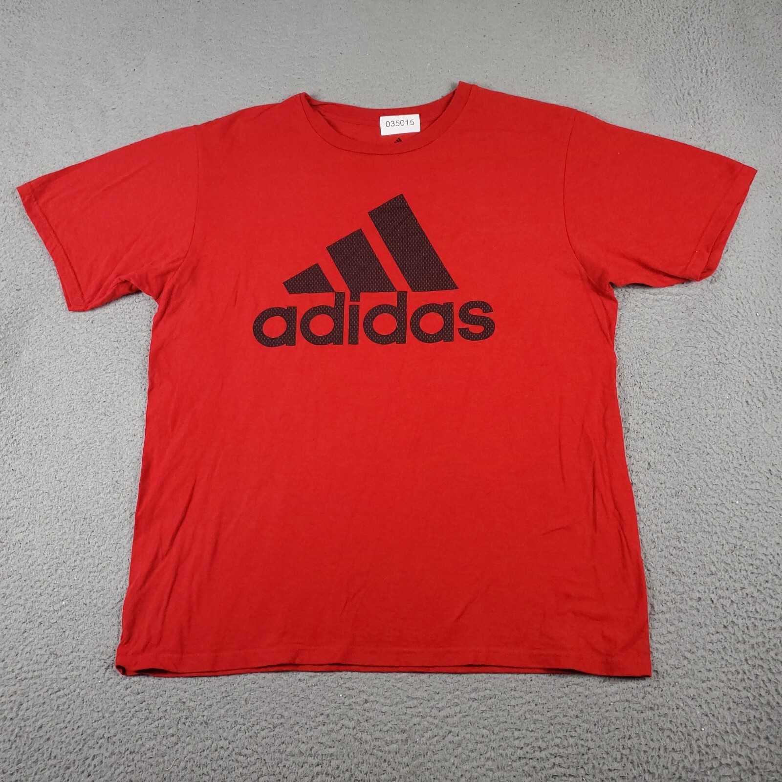 Adidas T Shirt Mens Large Red Black Logo Casual Short Sleeve Adult | eBay