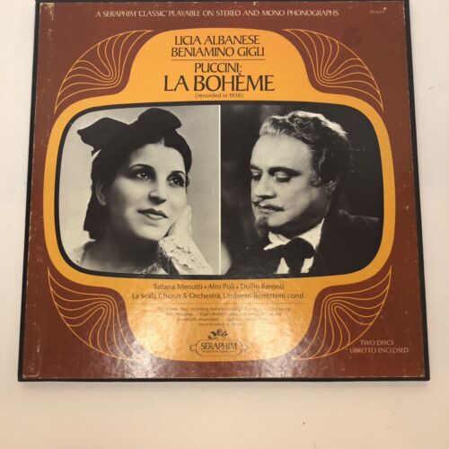 Puccini La Boheme 2 Vinyl & Libretto Enclosed. Opera Puccini La Boheme 2 Vinyl & Libretto Enclosed. Opera