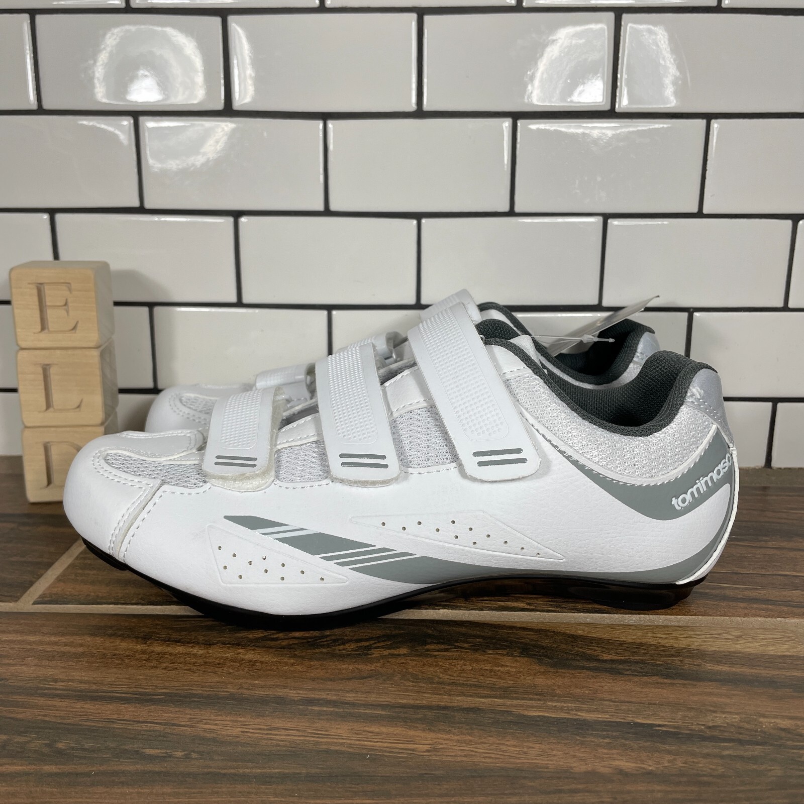 Tommaso Pista 100 Womens Sz 9 Cycling Shoes White Silver 3 S