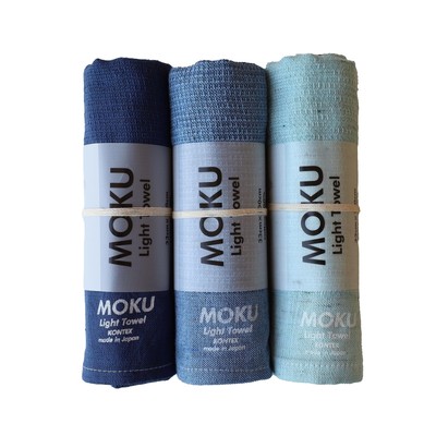 [Contex] MOKU (59581-90) Face towel M size 3 pcs set (navy blue aqua)