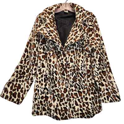 Spirit Jersey l Yellowstone Beth Dutton Leopold Print Jacket Coat Size M Pockets