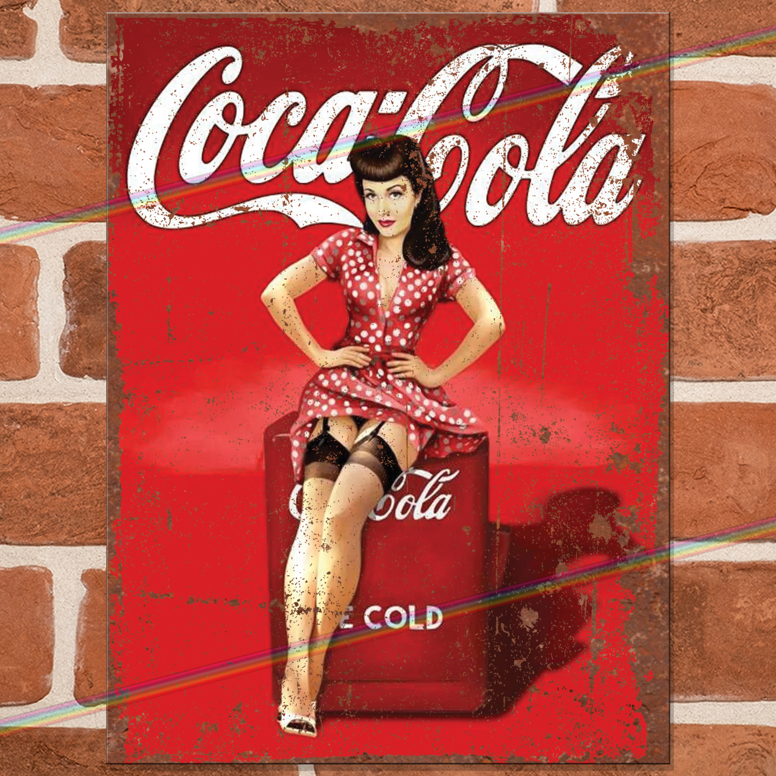 COCA COLA PIN UP GIRL Metal Signs Man Cave Wall Shed Bar Poster Vintage Tin Sign