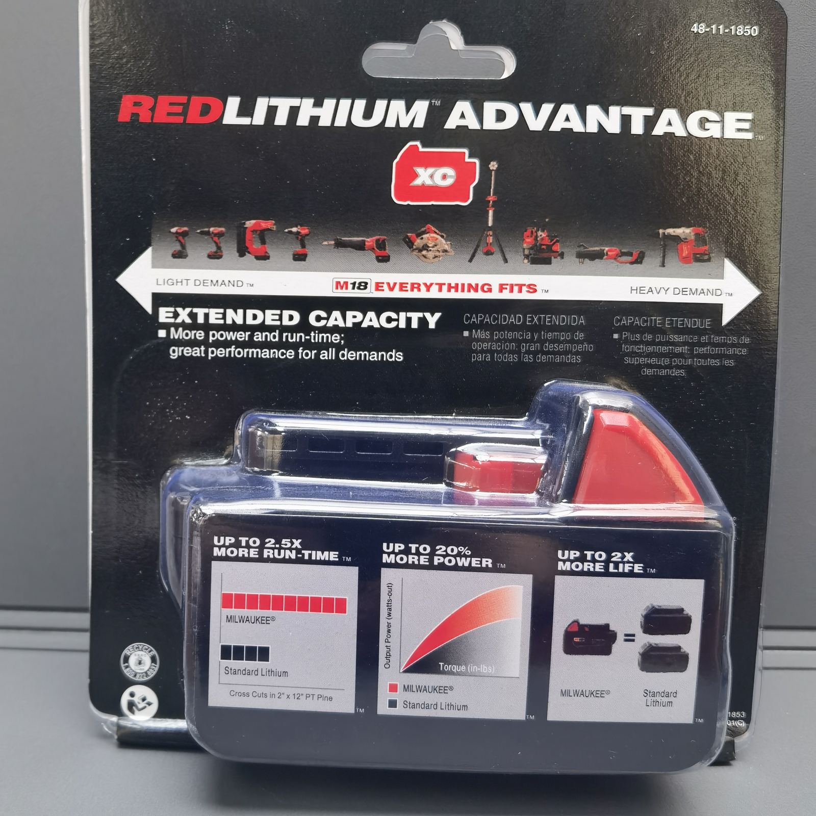 2PACK GENUINE 18V Milwaukee 48-11-1850 5.0 AH Batteries M18 XC18 48-11-1852