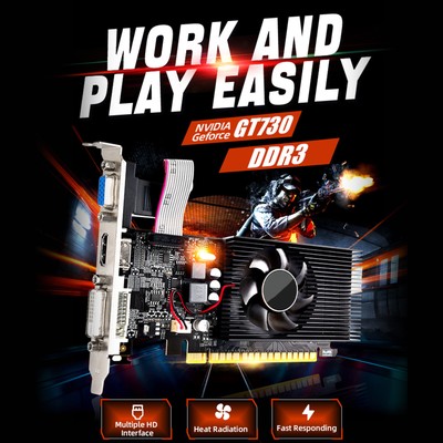 GT730 4G Graphics Card GDDR3 Home Office Entertainment Game HD Display Interface