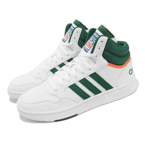 

adidas Hoops 3.0 Mid White Collegiate Green Men Casual Lifestyle Shoes GY4744, Белый, Hoops 3.0 Mid Hk