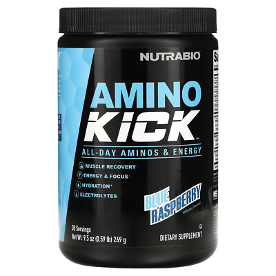 Amino Kick, Голубая малина, 0,59 фунта (269 г)