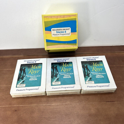 Moon River, The Many Moods of Henry Mancini 3x 8-Track Tapes with Case, 1975