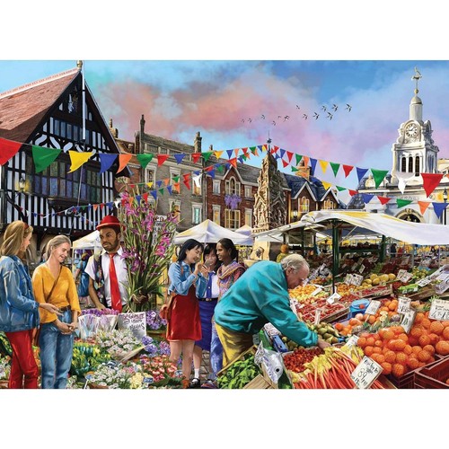 Falcon de Luxe Saffron Walden Market Jigsaw Puzzle 1000pcs