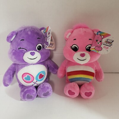 2 Care Bears Share Bear Cheer Bear Plush Teddy Small 10'' Stuffed Animal NWT 2020