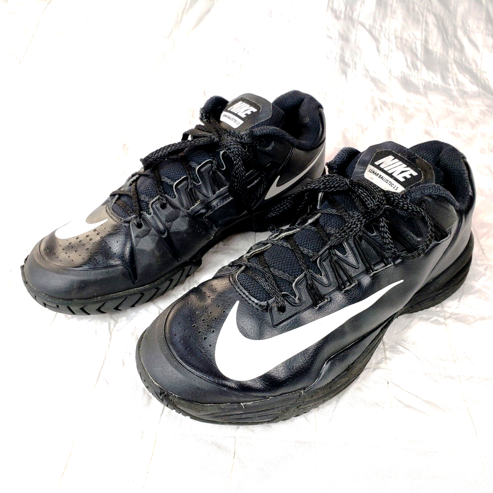 Nike Lunar Ballistec 1.5 Black White Tennis Shoes 705285 001 Mens 