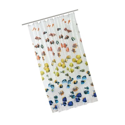 MAYTEX Photoreal New School Waterproof PEVA Shower Curtain Clear
