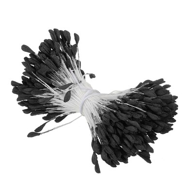 2.5mm Double Heads Flower Stamen, 340 Pcs Artificial Flower Stamen Pistil, Black