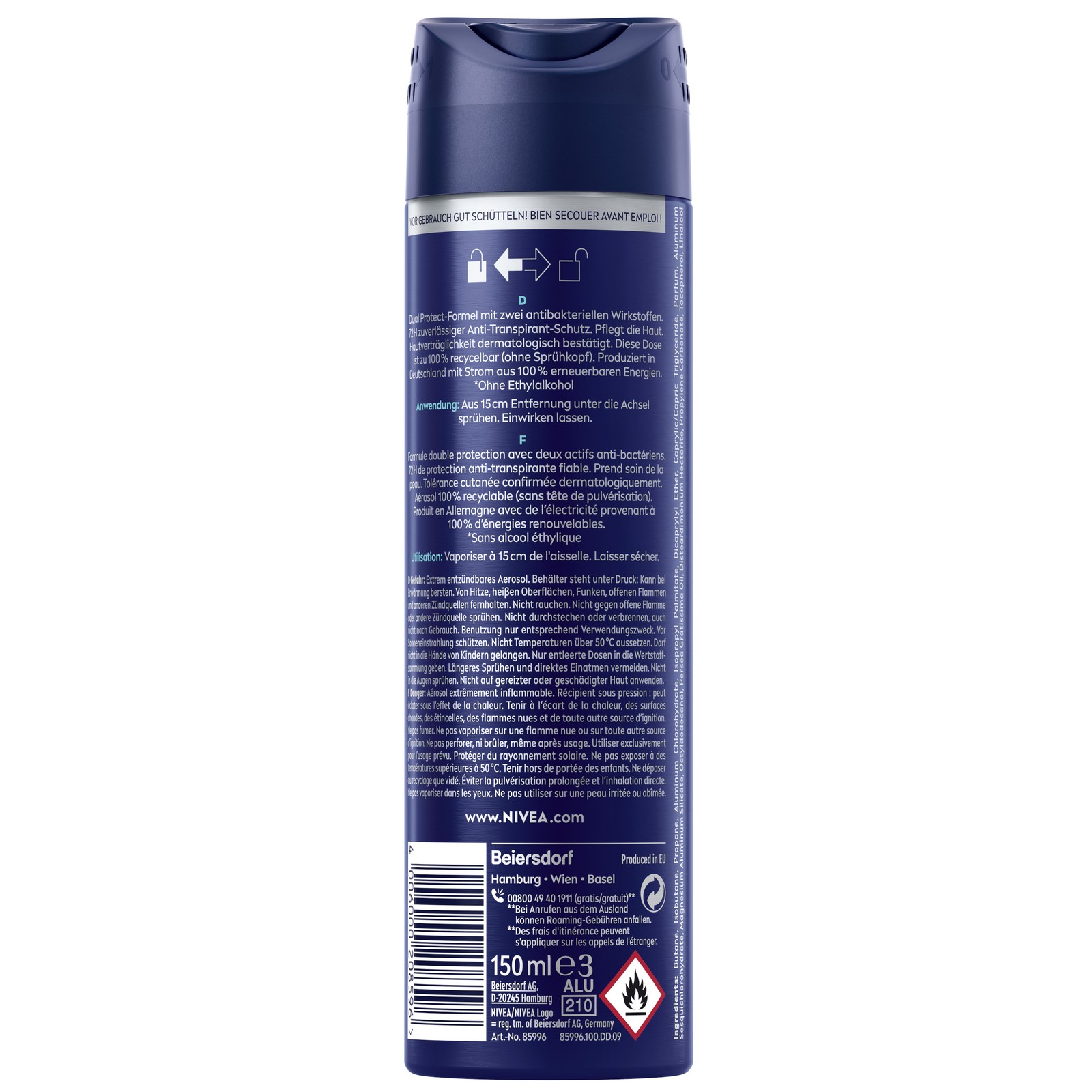 NIVEA Deodorant Men Dry Active Deo Spray 6 x 150ml - Bild 3 von 4